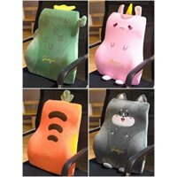 Gối tựa lưng ghế oto ruột cao su non đệm lưng lót ngồi làm việc văn phòng