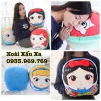 Gối tựa lưng, gối bông hoạt hình công chúa disney nàng tiên cá, elsa... siêu đáng yêu