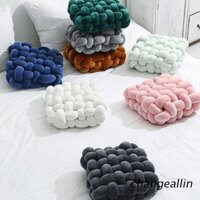 Gối tựa lưng lót ngồi hình vuông dày thiết kế dạng đan thắt nút phong cách Bắc Âu