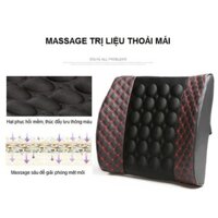 Gối tựa lưng ô tô massage rung thư giãn -  Đệm lưng mát xa trên ghế xe hơi - Hàng nhập khẩu