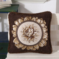 Gối tựa lưng sofa  - nâu  - vỏ gối  ruột gối