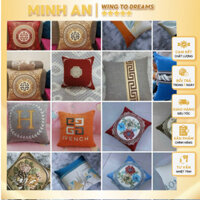 Gối tựa lưng sofa  văn phòng oto giúp thư giãn thêu hoa trang trí nhà cửa kích thước 45*45 chất lượng uy tín