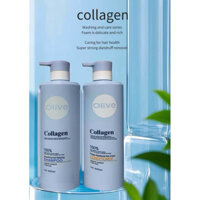 Gội xả Olive 800ml - dầu gội dưỡng sinh chống gàu, phục hồi, ngăn gãy rụng, kích thích mọc tóc - sạch sâu kép.