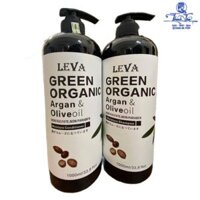 Gội xả siêu mượt phục hồi LEVA Green Organic Argan & Olive oil ( hương nước hoa) 1000mlx2 [ New ]