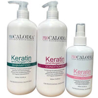 Gội xả và xịt dưỡng tóc Keratin Pro Calodia 500mlx2/250ml *NEW*