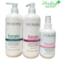 Gội xả và xịt dưỡng tóc Keratin Pro Calodia 500mlx2/250ml ( MK )