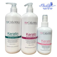 Gội xả và xịt dưỡng tóc Keratin Pro Calodia 500mlx2/250ml [ New ]