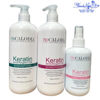 Gội xả và xịt dưỡng tóc Keratin Pro Calodia 500mlx2/250ml [ TN ]