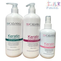 Gội xả và xịt dưỡng tóc Keratin Pro Calodia 500mlx2/250ml - TN