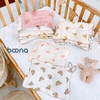 Gối xô sơ sinh cho bé Boona chính hãng vải sợi Muslin cao cấp chống méo đầu, êm ái, thoải mái cho bé nằm