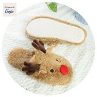 Gojo Dép Dày Ấm Áp, Nai Sừng Tấm Tuần lộc Dép Lông Cừu San Hô, Hoạt Hình Thường Ngày Lông Toe Mùa Đông Giày Sang Trọng Bé Gái
