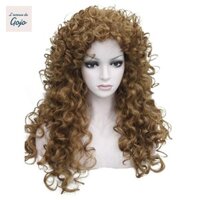 Gojo Tóc Xoăn Afro Dài, Full Head Sợi Hóa Học Nữ Cosplay Tóc Giả, Disco Lông Tơ Tự Nhiên Retro Nâu Sóng Tóc Giả Hàng Ngày