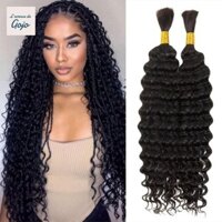 Gojo Tóc Xoắn Sâu, Afro Uốn Sóng Nước Tổng Hợp Tóc Móc, 18 / 24 / 30Inch Ombre Dài Tự Nhiên Móc Bện Tóc Phần Mở Rộng Châu Phi