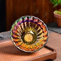 Gold gold and silver lotus tea cup, color peacock cup, Kung Fu master cup, tea bowl