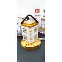 [GOLD] Ổ CẮM ĐIỆN MINI 2 TẦNG TÍCH HỢP 3USB - 8 Ổ CẮM