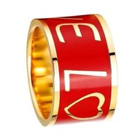 Gold Plated Stainless Steel  Chiffon Scarf Rings Buckle Clip - Red