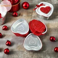 Goldensilver 12 Gói Chảo Bánh Hình Trái Tim 8 Inch Có Nắp, Chảo Trái Tim Lá Dùng Một Lần Lớn 23oz Cho Ngày Lễ Tình Nhân & Mẹ, VN