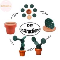 Goldensilver Coasters Xương Rồng Bộ 6 Đế Lót Ly Vui DIY Cho Đồ Uống Có Hộp Đựng Hoa, Đế Lót Ly Mới Lạ Xương Rồng Quà Tặng Cho Thanh Trang Trí Nhà VN