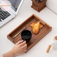 Goldensilver Khay Gỗ Hình Chữ Nhật Gỗ Mun Khay Trà Trái Cây Ăn Nhẹ Cà Phê Ăn Sáng Khay Phục Vụ Đĩa Ăn Nhà Bếp Bộ Đồ Ăn VN