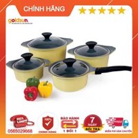 Goldsun - Bộ 04 nồi gốm Ceramic đáy từ gồm 03 nồi + 01 chảo - AD06-2-4108AG-IH