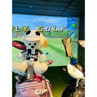 Golf Gấu bóng đá Barcelona No. 1 Đầu Gỗ Hoạt Hình Câu Lạc Bộ Gấu Mũ Câu Lạc Bộ Nắp Câu Lạc Bộ Bóng Đá Bao KE