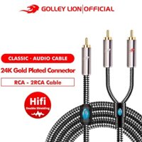 Golley LION RCA Jack Đến 2 RCA Y Splitter Đầu nối RCA Nam Cắm Cáp Âm Thanh Cho Loa Trộn Khuếch Đại Loa Siêu Trầm Dây 22AWG - Xanh Dương / Đỏ / Trắng
