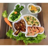 Gốm BÁT TRÀNG 100% - BỘ ĐỒ ĂN THỎ TRẮNG