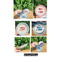[GỐM BÁT TRÀNG XUẤT KHẨU] Đĩa Cao Cấp Vẽ Tay Hình Cá Tỉ Mỉ Và Tinh Tế /Trang Trí Decor Bàn Ăn/ Gia Đình/ Nhà Hàng/ Bếp