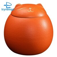 Gốm Kín Hơi Lọ Hình Mèo Bảo Quản Lọ Sứ Cho Trà Gia Vị Nồi Cà Phê Hạt Bảo Quản B 1 Cái