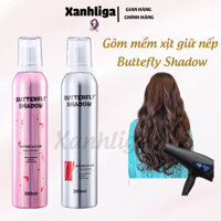 Gôm mềm giữ nếp tóc nữ Butterfly Shadow 300ml keo bọt dạng mềm tạo kiểu và giữ nếp tóc uốn xoăn tự nhiên bồng bềnh