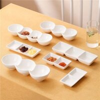Gốm Nhúng Nước Sốt Ba Lưới Thịt Nướng Nhật Bản Và Hàn Quốc Gia Vị Giấm Đĩa Lẩu Hình Chữ Nhật Sáng Tạo Món Ăn Nhẹ