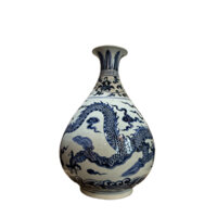 Gốm Sứ Bình Tỳ Bà Tích Lưỡng Long Tranh Châu Chầu Nhật