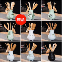 Gốm Sứ Cao Cấp Lễ Trà Sáu Quý Ông 6 Món Bộ Kẹp Trà Thìa Trà Kim Thủy Canh Bình Đồ Trang Trí Hội Tụ