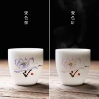 Gốm Sứ Đổi Màu Trà Cốc Trà Pastel Kung Fu Bộ Trà Nhỏ Trà Trắng Sứ Kích Thước Lớn Cốc Đơn Master Cup 3.5.6