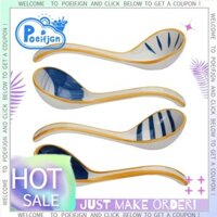 Gốm Sứ Thìa Canh Bộ Thìa Canh Nhật Bản Tay Cầm Dài Thìa Canh Cho Phở Ramen Mì Wonton Bánh Bao Cơm