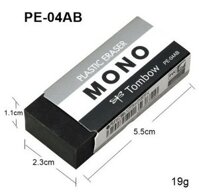 Gôm tẩy chì trung thân đen Tombow Mono PE-04AB Plastic Eraser