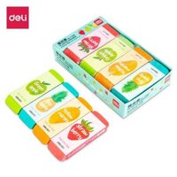 Gôm Tẩy Deli Hình Vẽ Hoa Quả Đỏ Xanh lá Vàng Xanh ngọc - Tẩy Bút Chì Sạch Đẹp - 71050 - Xanh lá