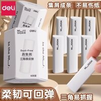 Gôm tẩy hình tam giác Deli cho trẻ em, gôm tẩy bút chì đen 2B, bộ thu gom vụn, gôm tẩy dải, gói hộp đầy đủ