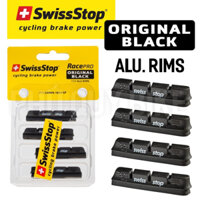 Gôm Thắng Má Phanh THUỴ SĨ Niềng Bánh NHÔM CAMPAGNOLO SwissStop RacePro ORIGINAL BLACK (4 Cái)