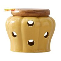 Gốm Tỏi Bảo Quản Lọ Có Nắp Rỗng Openwork Tỏi Gừng Ớt Tiêu Bảo Quản Lọ Nến Chụp Đèn