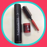 GÔM XỊT TÓC GIỮ NẾP NAM NỮ SILHOUETTE  CHÍNH HÃNG + SÁP VUỐT TÓC NAM NỮ TẠO KIỂU OSIS THRILL 3