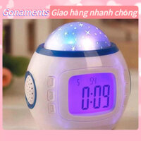 Gonaments Đồng hồ ánh sáng chiếu Đèn nền Chức năng báo lại Máy bầu trời thức kỹ thuật số có nhiệt kế âm nhạc Lịch