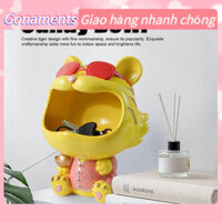 Gonaments Máy Tính Để Bàn Sắp Xếp Lưu Trữ Hình Hổ Dễ Thương Miệng Lớn Trang Trí Vật Nhựa Kẹo Bát Chìa Khóa Giá Đỡ Cho Lối Vào Nhà