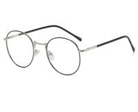 Gọng Cận Nam Nữ Hàn Quốc Mắt Kính Thời Trang Khung Hợp Kim Cao Cấp Tròng 0 Độ Chống Ánh Sáng Xanh VINIEL SK53 - Hàng Chính Hãng - Bạc viền đen