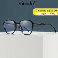 Gọng Kiếng Cận Nam Nữ VIENDO Mặt Kính Đa Giác Chông Tia UV Ánh Sáng Xanh Đổi Màu Khi Ra Nắng -1.0/-2.0/-3.0/-4.0/-5.0/-6.0