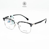 Gọng kính browline Parim 85047 dáng Vuông nữa khung Acetate titanium fullbox chính hãng