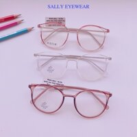 Gọng kính cận chất liệu nhựa TR90, dẻo, bền. Dáng kính tròn, tròng kính chống ánh sáng xanh