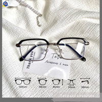 Gọng kính cận chữ nhật cho nam và nữ, kính viền nửa gọng cao cấp