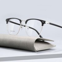 Gọng kính cận Clubmaster cao cấp phong cách Hàn Quốc mắt kính nửa viền không độ chống tia UV ánh sáng xanh ABICA 538