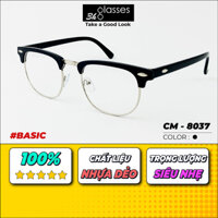 Gọng kính cận CLUBMASTER kính thời trang nam nữ chống ánh sáng xanh. Chất liệu nhựa ACETATE kết hợp TITANIUM hình dáng OVAL [CM - 8037]